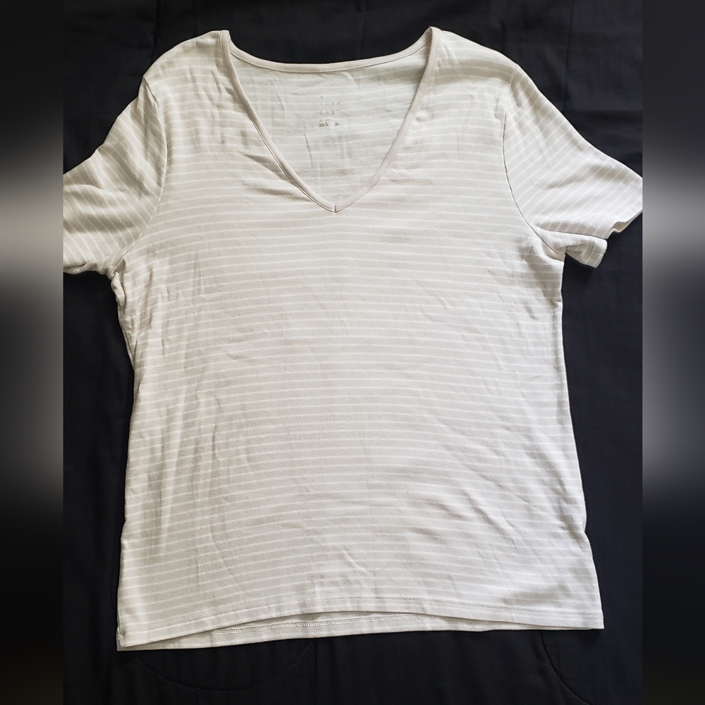 Cream & White Plus Size Shirt